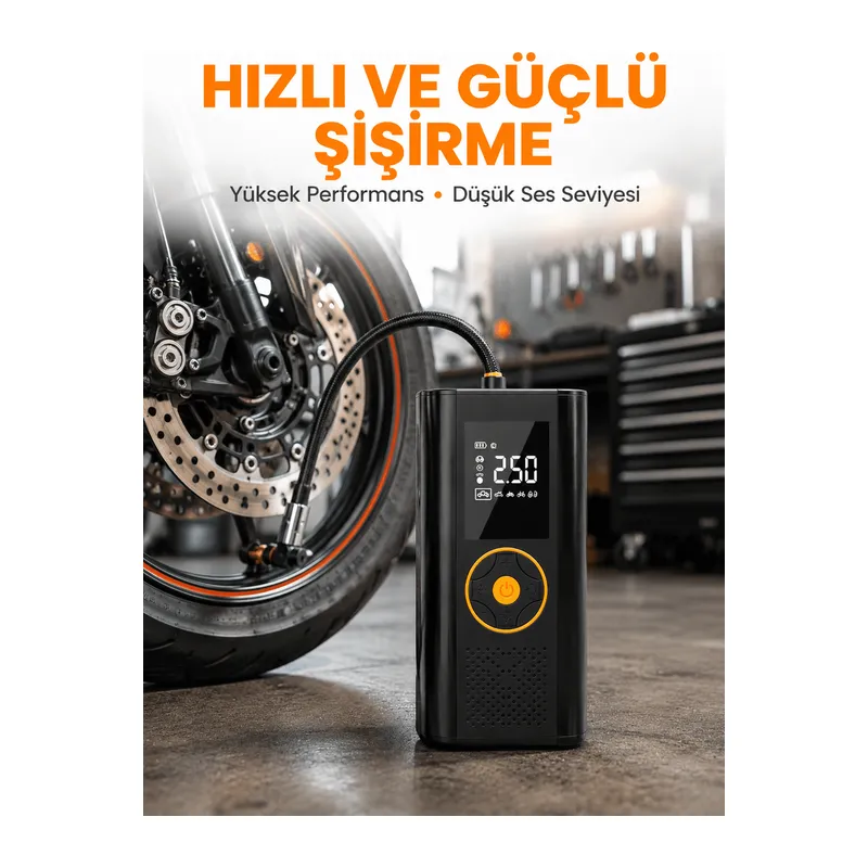 Taşınabilir Dijital Lastik Şişirme Cihazı Güvenli ve Pratik Kullanım Yeni Nesil