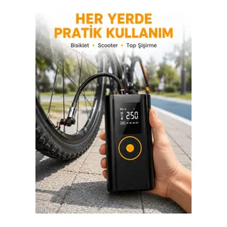Çok Amaçlı Dijital Lastik Pompası Araç Bisiklet Top Uyumlu Yeni Nesil