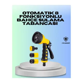 Ayarlanabilir Basınçlı 8 Modlu Bahçe Sulama Tabancası Hortum Aparatı