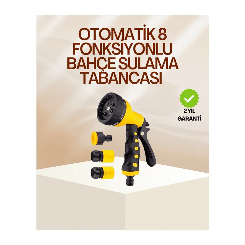 8 Fonksiyonlu Bahçe Sulama Tabancası Seti Çok Amaçlı Hortum Ucu