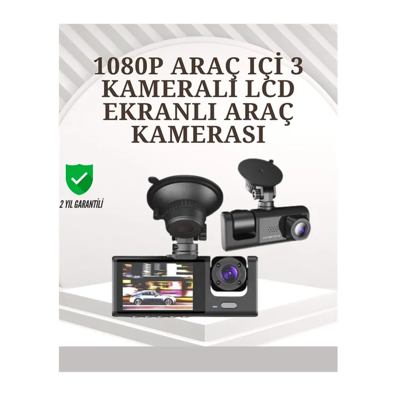 TA-01 1080P Ön 720P Arka ve İç Kamera Sistemli DVR