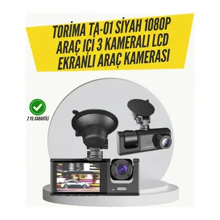 TA-01 3 Kameralı 1080P Araç Kamerası Siyah