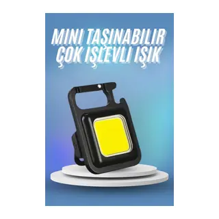 Işıldak USB Şarjlı Cep El Feneri Taşınabilir Mini Led Işık Çok Fonksiyonlu