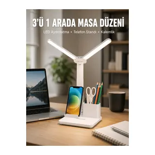 Ayarlanabilir Açıya Sahip Masa Lambası | Kademeli Işık Seviyesi, Modern ve Kompakt Tasarım Yeni Nesil