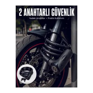 180 cm Uzun Çelik Halatlı Anahtarlı Kilit ile Güvenli Park Deneyimi