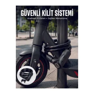 Kalın PVC Kaplamalı Dayanıklı Motosiklet ve Bisiklet Güvenlik Kilidi
