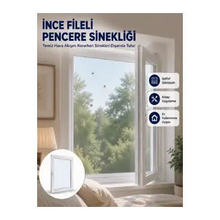 Tek Kanatlı Cırt Bantlı Pencere Sinekliği