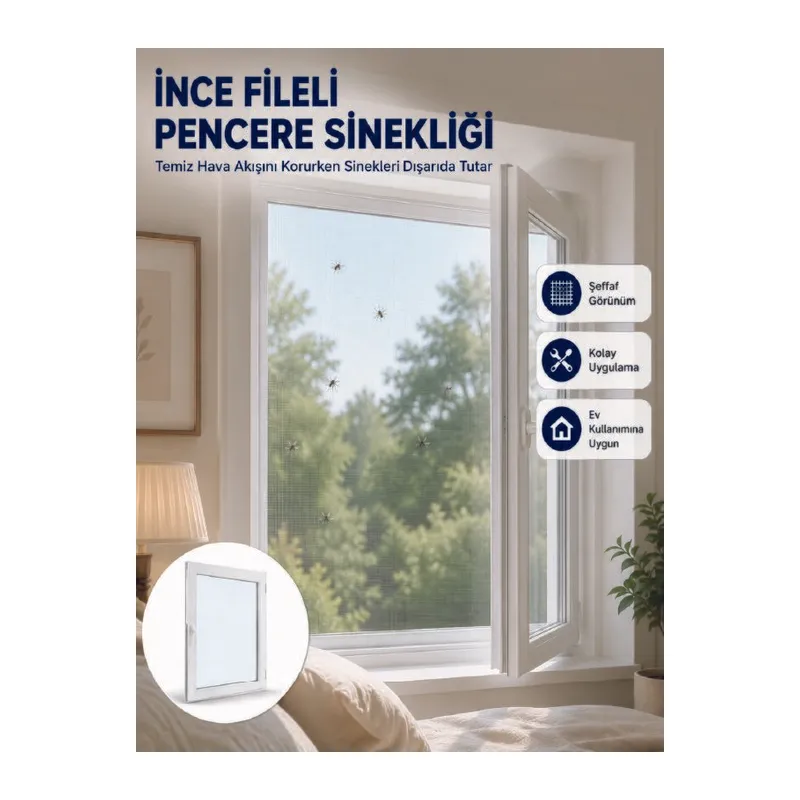 Tek Kanatlı Cırt Bantlı Pencere Sinekliği