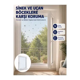 Pencere ve Balkon İçin Tek Kanatlı Kolay Takılan Sineklik