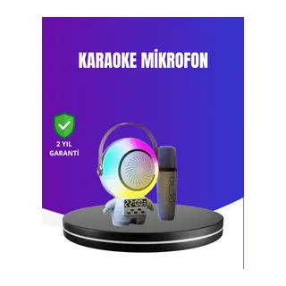 RGB Işıklı Astronot Bluetooth Hoparlör Karaoke Mikrofonlu