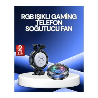 RGB Işıklı Telefon Soğutucu Fan Gaming Cooler Süper Hızlı Soğutma