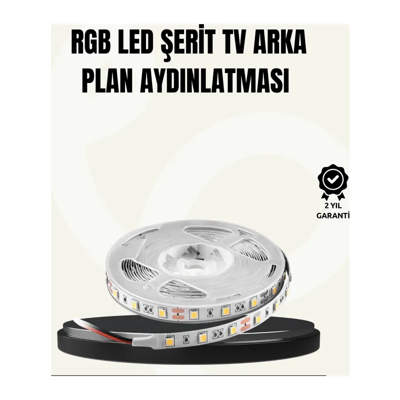 TV Arkası LED Şerit Işık Otomatik Açma Kapama Özellikli 2mt