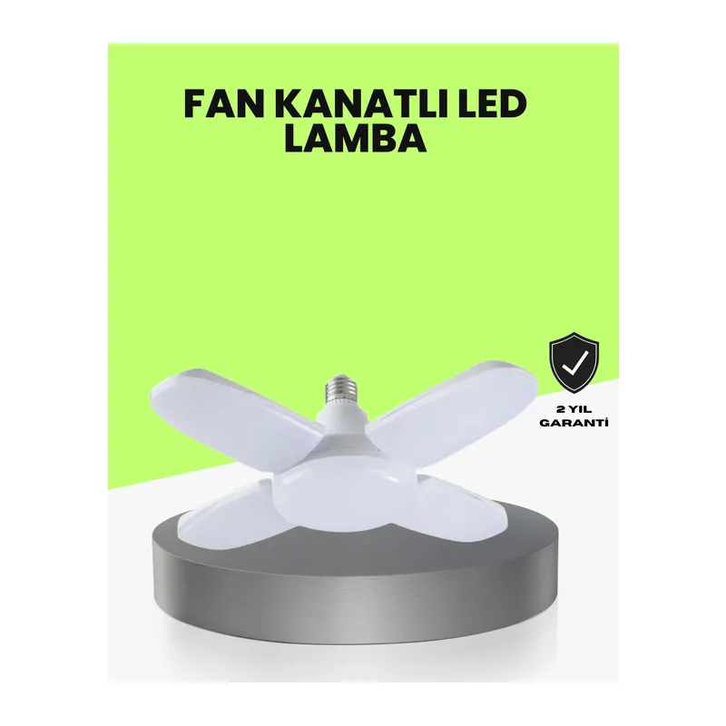 Katlanabilir 4 Kollu LED Ampül 60 Watt 6000 Lumen Beyaz Işık