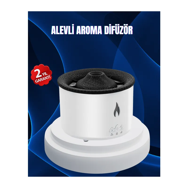 3D Alev Işıklı Aromaterapi Makinesi – 360 ml Su Kapasiteli Sessiz Difüzör