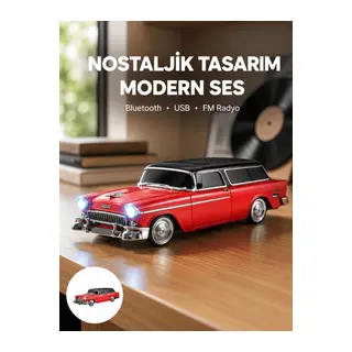 Taşınabilir Klasik Araç Tasarımlı Kablosuz Hoparlör