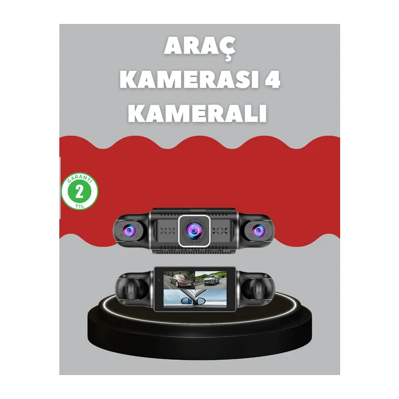 4 Kameralı Araç Kayıt Cihazı Full HD Park İzleme Gece Görüş