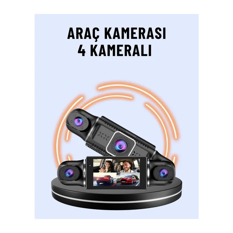 170° Geniş Açı 4 Kameralı Araç Kamerası Hareket Algılamalı