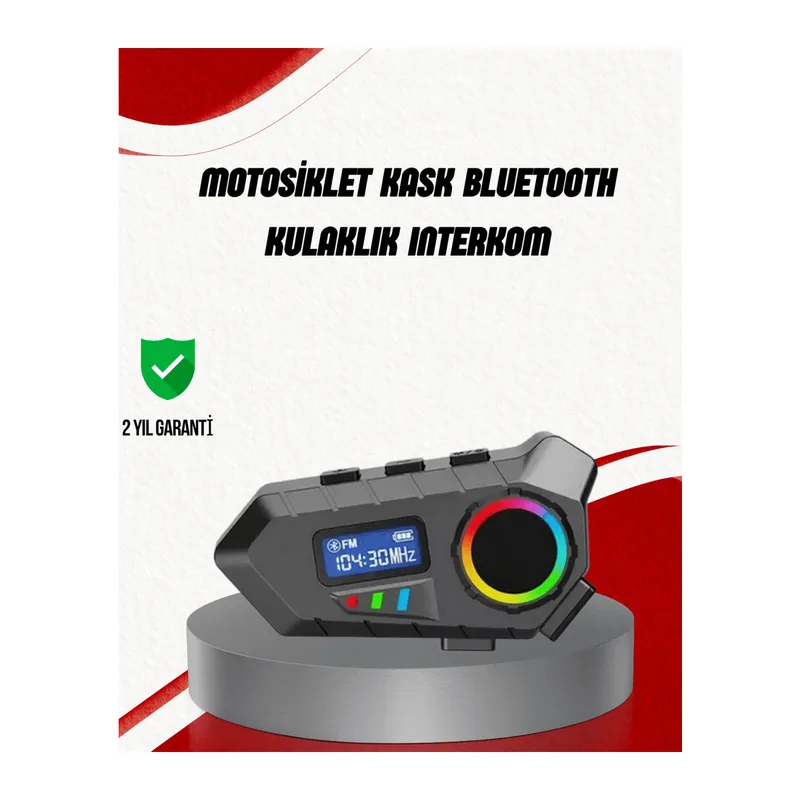 Suya Dayanıklı Bluetooth İnterkom 5.4 Hoparlör 500mAh Batarya ve Radyo Özellikli