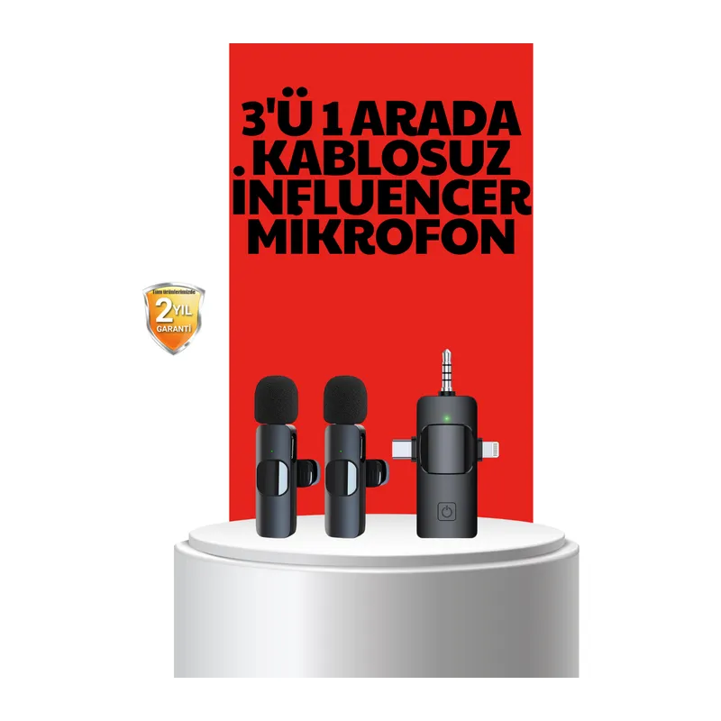 Kablosuz Mikrofon - Telefon ve Bilgisayar Uyumlu