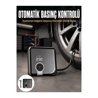 Kompakt Tasarımlı LED Işıklı Taşınabilir Diyafram Tip Kompresör Yeni Nesil