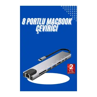 Usb Type-c Hub Dönüştürücü Çevirici Çoklayıcı Macbook Çevirici 8 Portlu