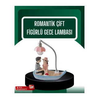 El Ele Tutuşan Çift Figürlü Dekoratif Gece Lambası Romantik Tasarım