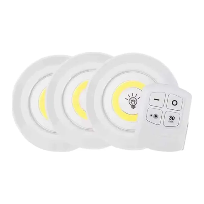 Led Lamba 3'lü Uzaktan Kumandalı Yapışkanlı