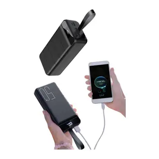 Taşınabilir Powerbank 50.000 mAh 4 Girişli Hızlı Şarj Led Göstergeli Fenerli Şarj
