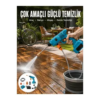 Şarjlı Oto Yıkama, Bahçe Sulama Tabancası Makinesi Yüksek Basınçlı