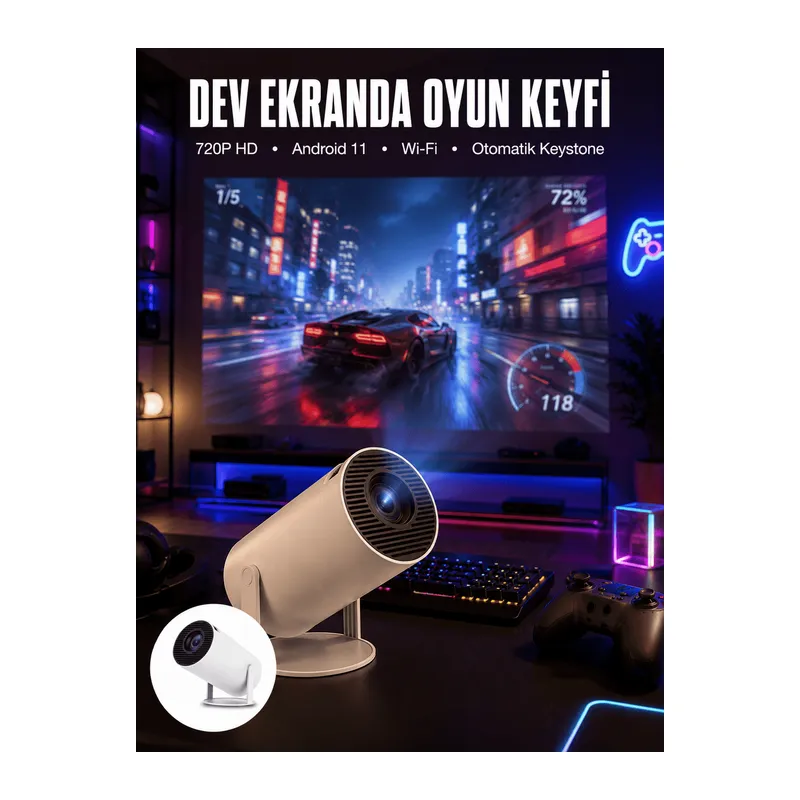 HDMI ve Full HD Teknolojili 160 ANSI Lümen Kablosuz Projeksiyon Yeni Nesil