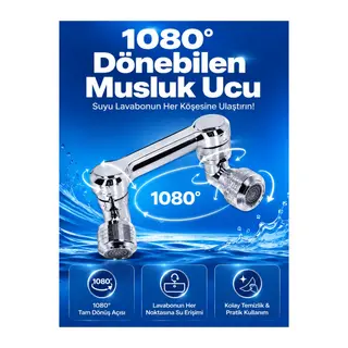 Döndürülebilir Musluk Mutfak Banyo Musluk Ucu Başlığı 4 Filtreli
