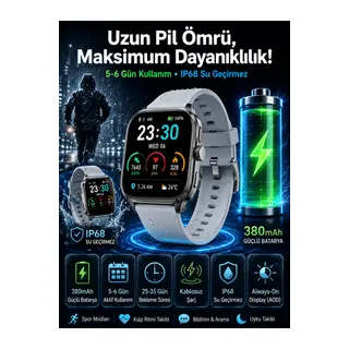 Akıllı Saat Sesli Görüşme Bluetooth Bağlantılı Kablosuz Şarj Özelliği Yeni Nesil