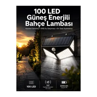 Solar Sensörlü Duvar Lambası Bahçe Lambası Parlak Beyaz Işık Suya Dayanıklı