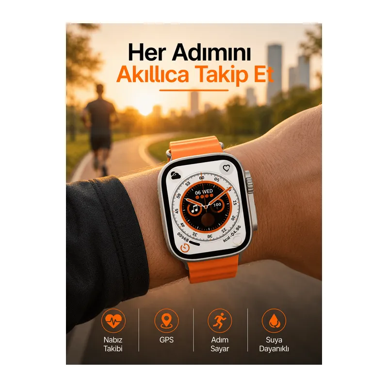 Yeni Nesil Ultra Akıllı Saat Adımsayar Uyku Takibi Nabız Sensörü Yeni Nesil