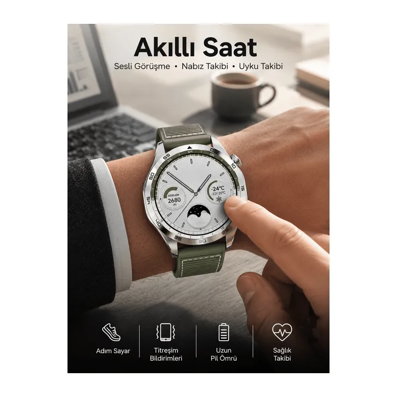 Akıllı Saat Sesli Görüşme Uyku ve Sağlık Takibi NFC Uyumlu