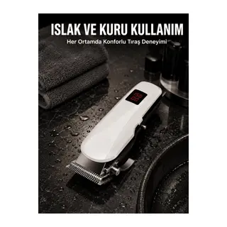 Tıraş Makinesi Profesyonel Saç Ve Sakal Kesme Milim Ayarlı Dijital Göstergeli Yeni Nesil