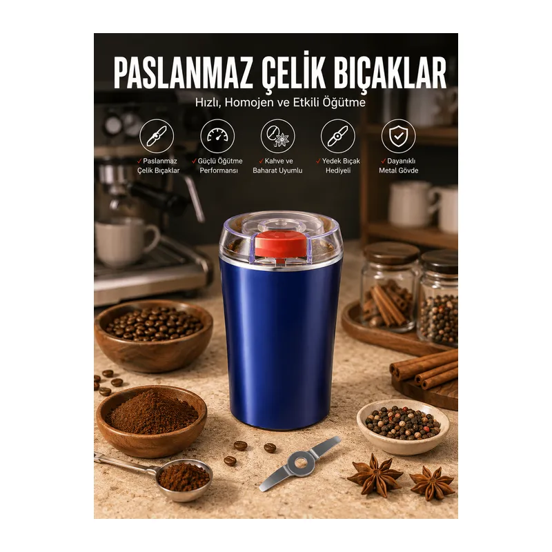 Otomatik Kahve ve Baharat Öğütücü Kolay Ve Taşınabilir