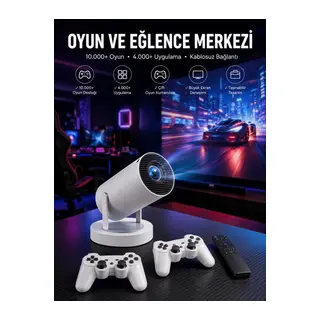 Projeksiyon Cihazı Video Oyun Konsolu Projektör Taşınabilir Ayaklı Çift Kollu 4K Çözünürlüklü