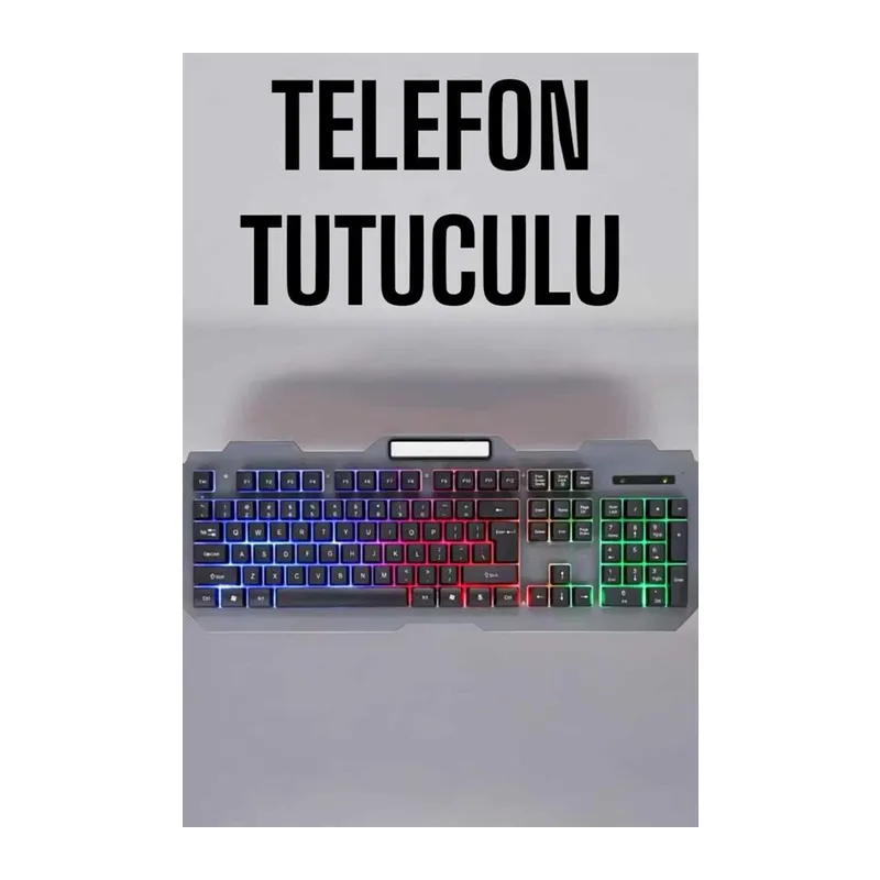 Q Klavye RGB Işıklı Klavye Ve Mouse Seti Kablolu Mouse Hediyeliş