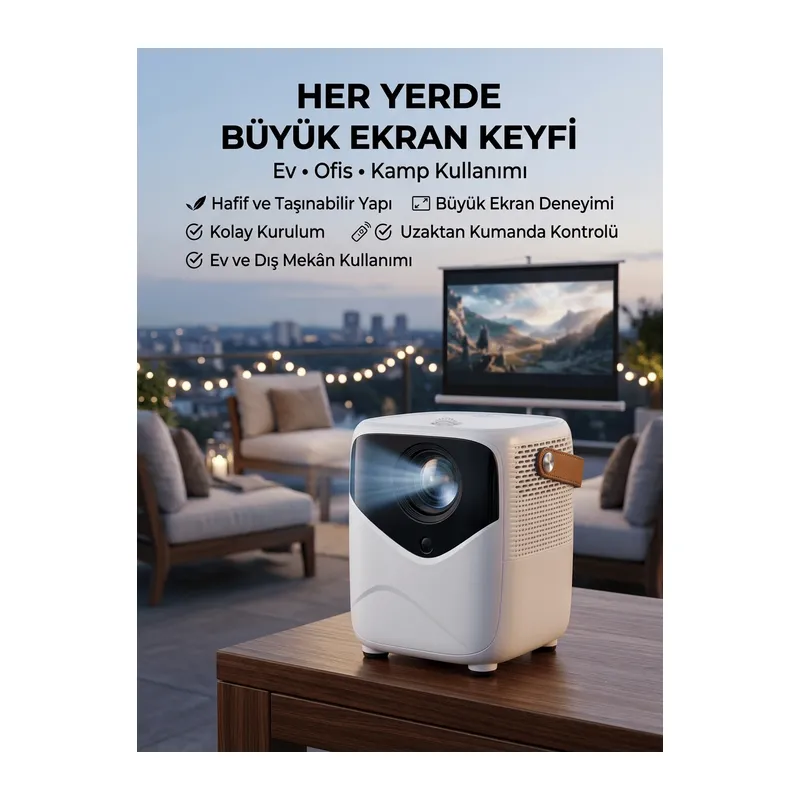 Projeksiyon Cihazı Film Dizi Oyun Wifi Destekli