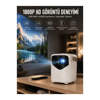 Taşınabilir Android Projeksiyon Wifi Destekli 4K Multimedia Tabanlı Ev Ve Ofis Tipi