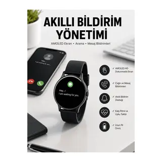 Akıllı Saat Çok Fonksiyonlu Sesli Görüşme NFC Uyumlu Amoled Ekran Yeni Nesil