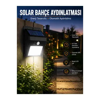 Solar Lamba Giriş, Bahçe Yol Avlu Hareket Sensörlü Led Parlak Gece Su Geçirmez