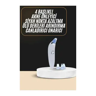 Siyah Nokta Temizleme Cihazı 4 Başlıklı Vakumlu Pilli Ölü Deri Arındırma