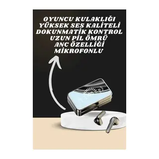 Aynalı Bluetooth Kulaklık ve 7 Kordonlu Akıllı Saat Dijital Göstergeli Uzun Pil Ömrü
