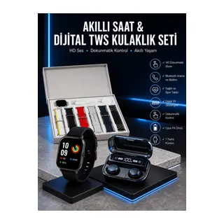 Yeni Model Akıllı Saat ve Kulaklık Kampanyası Nabızz Ölçer Bluetooth Bağlantılı Uzun Pil Ömrü