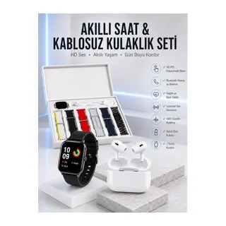 7 Kordonlu Akıllı Saat Ve Yeni Nesil Kulaklık Dokunmatik Ekran Android ve İOS Uyumlu