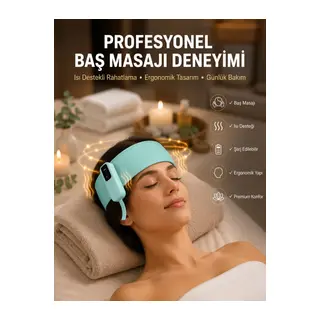 Isıtmalı Baş Masaj Aleti Rahatlatıcı ve Stres Giderici Tasarım Yeni Nesil