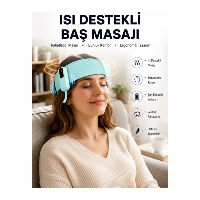Yumuşak Dokulu Baş Masaj Bandı Günlük Kullanıma Uygun Yeni Nesil