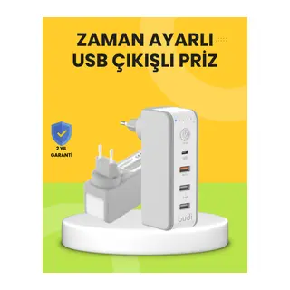 Hızlı Şarj Destekli Zaman Ayarlı USB Şarj Adaptörü